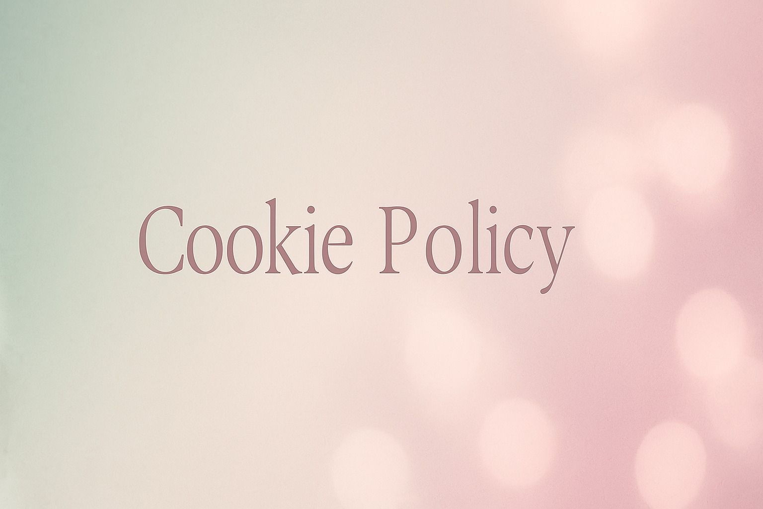 Float Space Cookie Policy banner in sage green and mauve tones.