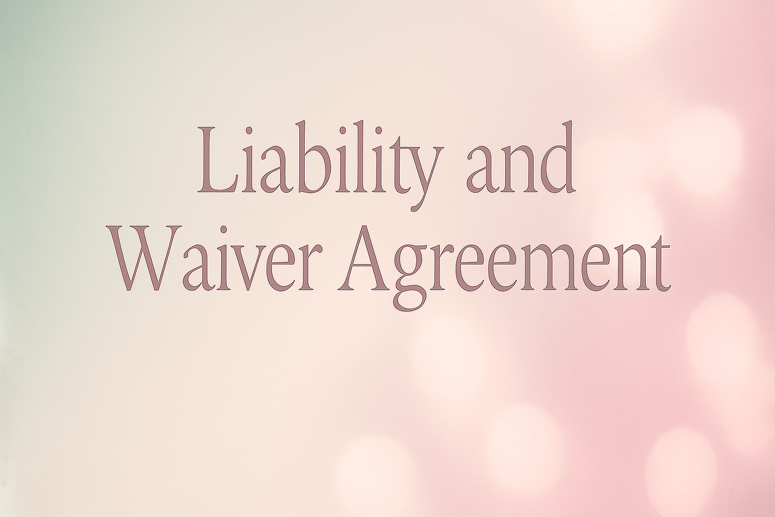 Float Space Liability Waiver at Palm Springs Spa.